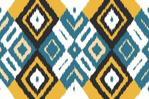 Ikat Paisley Pattern Embroidery Background. Ikat Triangle Geometric Ethnic Oriental Pattern Traditional. Ikat Aztec Style Abstract Design for Print Texture,fabric,saree,sari,carpet. vector