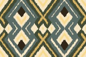 Ikat Paisley Pattern Embroidery Background. Ikat Prints Geometric Ethnic Oriental Pattern traditional.aztec Style Abstract illustration.design for Texture,fabric,clothing,wrapping,sarong. vector