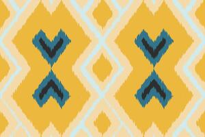 Ikat Damask Embroidery Background. Ikat Flower Geometric Ethnic Oriental Pattern traditional.aztec Style Abstract illustration.design for Texture,fabric,clothing,wrapping,sarong. vector