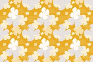 Floral Seamless Pattern Vintage 70s Style Flower Background Illustration. Colorful Pastel Color Groovy Artwork Bundle, Y2k Nature Backgrounds With Spring Plants. vector
