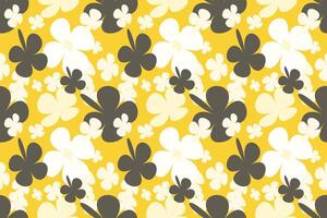 Floral Abstract Seamless Patterns. Vintage 70s Style Flower Background Illustration. Colorful Pastel Color Groovy Artwork Bundle, Y2k Nature Backgrounds With Spring Plants. vector