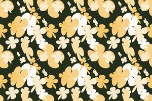 Natural Drawing Flower Seamless Pattern Vintage 70s Style Flower Background Illustration. Colorful Pastel Color Groovy Artwork Bundle, Y2k Nature Backgrounds With Spring Plants. vector