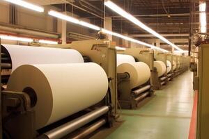 Large offset printing press or magazine running. Neural network photo