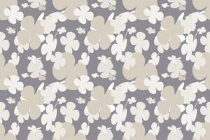 Floral Pattern Design Vintage 70s Style Flower Background Illustration. Colorful Pastel Color Groovy Artwork Bundle, Y2k Nature Backgrounds With Spring Plants. vector