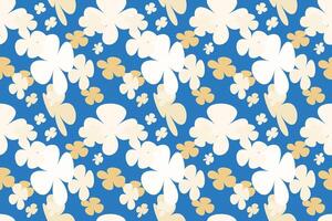 Hand Painted Flower Pattern Vintage 70s Style Flower Background Illustration. Colorful Pastel Color Groovy Artwork Bundle, Y2k Nature Backgrounds With Spring Plants. vector