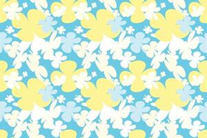 Abstract Flower Pattern Vintage 70s Style Flower Background Illustration. Colorful Pastel Color Groovy Artwork Bundle, Y2k Nature Backgrounds With Spring Plants. vector