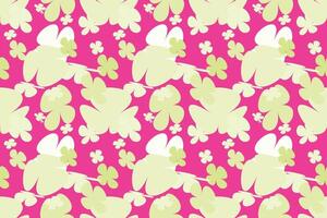 Simple Flowers Pattern Seamless Vintage 70s Style Flower Background Illustration. Colorful Pastel Color Groovy Artwork Bundle, Y2k Nature Backgrounds With Spring Plants. vector