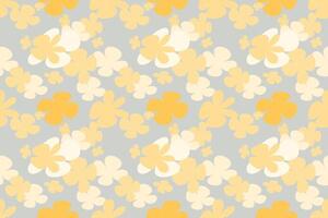 Flower Digital Printed Pattern Vintage 70s Style Flower Background Illustration. Colorful Pastel Color Groovy Artwork Bundle, Y2k Nature Backgrounds With Spring Plants. vector