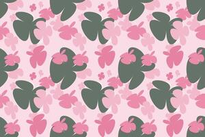 Beautiful Floral Pattern Design Vintage 70s Style Flower Background Illustration. Colorful Pastel Color Groovy Artwork Bundle, Y2k Nature Backgrounds With Spring Plants. vector