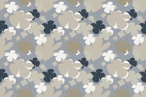 Flowers Seamless Pattern Vintage 70s Style Flower Background Illustration. Colorful Pastel Color Groovy Artwork Bundle, Y2k Nature Backgrounds With Spring Plants. vector