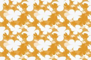 Trendy Floral Seamless Pattern Vintage 70s Style Flower Background Illustration. Colorful Pastel Color Groovy Artwork Bundle, Y2k Nature Backgrounds With Spring Plants. vector