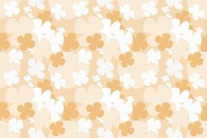 Spring Flower Pattern Vintage 70s Style Flower Background Illustration. Colorful Pastel Color Groovy Artwork Bundle, Y2k Nature Backgrounds With Spring Plants. vector