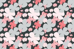 Floral Pattern Background Vintage 70s Style Flower Background Illustration. Colorful Pastel Color Groovy Artwork Bundle, Y2k Nature Backgrounds With Spring Plants. vector