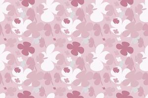 Beautiful Blooming Flower Seamless Pattern Vintage 70s Style Flower Background Illustration. Colorful Pastel Color Groovy Artwork Bundle, Y2k Nature Backgrounds With Spring Plants. vector