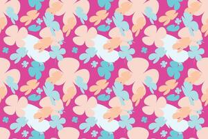 Summer Flower Pattern Elements Vintage 70s Style Flower Background Illustration. Colorful Pastel Color Groovy Artwork Bundle, Y2k Nature Backgrounds With Spring Plants. vector