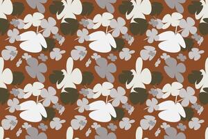 Bouquet Spring Flowers Pattern Vintage 70s Style Flower Background Illustration. Colorful Pastel Color Groovy Artwork Bundle, Y2k Nature Backgrounds With Spring Plants. vector
