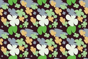 Flower Pattern Texture Vintage 70s Style Flower Background Illustration. Colorful Pastel Color Groovy Artwork Bundle, Y2k Nature Backgrounds With Spring Plants. vector