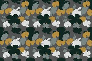 Seamless Flower Pattern Vintage 70s Style Flower Background Illustration. Colorful Pastel Color Groovy Artwork Bundle, Y2k Nature Backgrounds With Spring Plants. vector