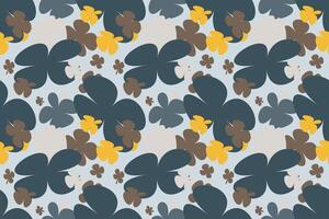 Seamless Pattern With Watercolor Flower Bouquet Vintage 70s Style Flower Background Illustration. Colorful Pastel Color Groovy Artwork Bundle, Y2k Nature Backgrounds With Spring Plants. vector