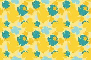 Flower Pattern Texture Vintage 70s Style Flower Background Illustration. Colorful Pastel Color Groovy Artwork Bundle, Y2k Nature Backgrounds With Spring Plants. vector