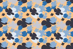 Flower Seamless Pattern on Muster Background Vintage 70s Style Flower Background Illustration. Colorful Pastel Color Groovy Artwork Bundle, Y2k Nature Backgrounds With Spring Plants. vector