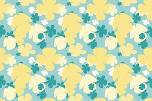 Flower Pattern Texture Vintage 70s Style Flower Background Illustration. Colorful Pastel Color Groovy Artwork Bundle, Y2k Nature Backgrounds With Spring Plants. vector