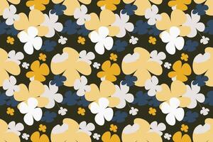Floral Seamless Pattern Vintage 70s Style Flower Background Illustration. Colorful Pastel Color Groovy Artwork Bundle, Y2k Nature Backgrounds With Spring Plants. vector