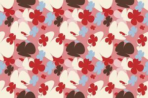 Flower Seamless Pattern on Muster Background With Simple Pretty, Little Floral Liberty Seamless Texture Background. Spring, Summer Romantic Blossom Flower Garden Seamless Pattern for Your Designs vector