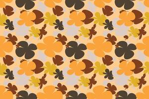 Trendy Floral Seamless Pattern Vintage 70s Style Flower Background Illustration. Colorful Pastel Color Groovy Artwork Bundle, Y2k Nature Backgrounds With Spring Plants. vector