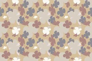 Floral Pattern Design Vintage 70s Style Flower Background Illustration. Colorful Pastel Color Groovy Artwork Bundle, Y2k Nature Backgrounds With Spring Plants. vector
