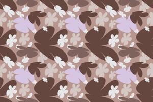 Flower Seamless Pattern on Muster Background Vintage 70s Style Flower Background Illustration. Colorful Pastel Color Groovy Artwork Bundle, Y2k Nature Backgrounds With Spring Plants. vector