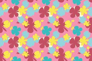Bouquet Spring Flowers Pattern Vintage 70s Style Flower Background Illustration. Colorful Pastel Color Groovy Artwork Bundle, Y2k Nature Backgrounds With Spring Plants. vector