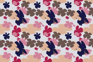 Cute Floral Pattern in the Small Flower. Vintage 70s Style Flower Background Illustration. Colorful Pastel Color Groovy Artwork Bundle, Y2k Nature Backgrounds With Spring Plants. vector