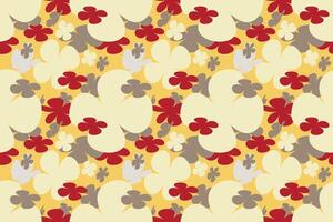 Pattern With Simple Pretty Small Flowers, Vintage 70s Style Flower Background Illustration. Colorful Pastel Color Groovy Artwork Bundle, Y2k Nature Backgrounds With Spring Plants. vector