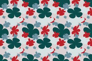 Seamless Abstract Floral Wallpaper Pattern Vintage 70s Style Flower Background Illustration. Colorful Pastel Color Groovy Artwork Bundle, Y2k Nature Backgrounds With Spring Plants. vector