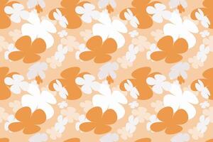 Natural Drawing Flower Seamless Pattern Vintage 70s Style Flower Background Illustration. Colorful Pastel Color Groovy Artwork Bundle, Y2k Nature Backgrounds With Spring Plants. vector