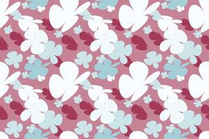 Beautiful Floral Pattern Design Vintage 70s Style Flower Background Illustration. Colorful Pastel Color Groovy Artwork Bundle, Y2k Nature Backgrounds With Spring Plants. vector