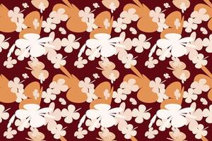 Flowers Seamless Pattern Design for Fabric Vintage 70s Style Flower Background Illustration. Colorful Pastel Color Groovy Artwork Bundle, Y2k Nature Backgrounds With Spring Plants. vector