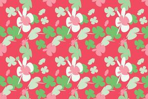 Sweet Flower Seamless Pattern. Vintage 70s Style Flower Background Illustration. Colorful Pastel Color Groovy Artwork Bundle, Y2k Nature Backgrounds With Spring Plants. vector