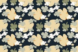 Flower Pattern Texture Vintage 70s Style Flower Background Illustration. Colorful Pastel Color Groovy Artwork Bundle, Y2k Nature Backgrounds With Spring Plants. vector