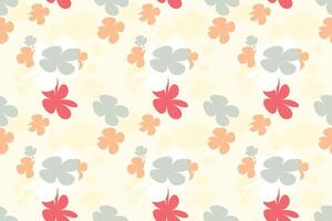 Spring Flower Pattern Vintage 70s Style Flower Background Illustration. Colorful Pastel Color Groovy Artwork Bundle, Y2k Nature Backgrounds With Spring Plants. vector