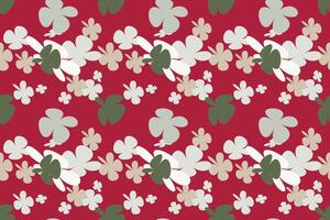 Flowers Seamless Pattern Vintage 70s Style Flower Background Illustration. Colorful Pastel Color Groovy Artwork Bundle, Y2k Nature Backgrounds With Spring Plants. vector