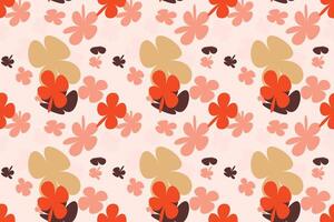 Flowers Seamless Pattern Design for Fabric Vintage 70s Style Flower Background Illustration. Colorful Pastel Color Groovy Artwork Bundle, Y2k Nature Backgrounds With Spring Plants. vector