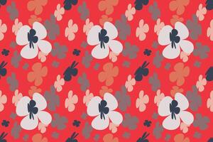 Natural Drawing Flower Seamless Pattern Vintage 70s Style Flower Background Illustration. Colorful Pastel Color Groovy Artwork Bundle, Y2k Nature Backgrounds With Spring Plants. vector
