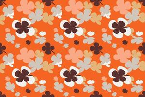 Flower Digital Printed Pattern Vintage 70s Style Flower Background Illustration. Colorful Pastel Color Groovy Artwork Bundle, Y2k Nature Backgrounds With Spring Plants. vector
