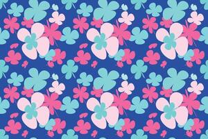 Seamless Floral Pattern With Hand Drawn Vintage 70s Style Flower Background Illustration. Colorful Pastel Color Groovy Artwork Bundle, Y2k Nature Backgrounds With Spring Plants. vector