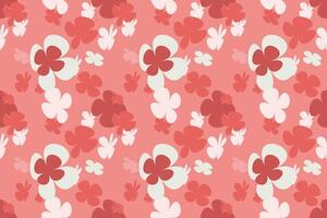 Floral Seamless Pattern Vintage 70s Style Flower Background Illustration. Colorful Pastel Color Groovy Artwork Bundle, Y2k Nature Backgrounds With Spring Plants. vector
