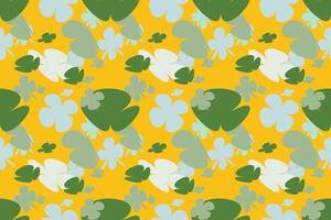 Beautiful Flowers Pattern Background Vintage 70s Style Flower Background Illustration. Colorful Pastel Color Groovy Artwork Bundle, Y2k Nature Backgrounds With Spring Plants. vector