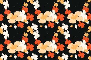 Summer Flower Pattern Elements Vintage 70s Style Flower Background Illustration. Colorful Pastel Color Groovy Artwork Bundle, Y2k Nature Backgrounds With Spring Plants. vector