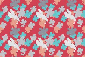 Sweet Flower Seamless Pattern. Vintage 70s Style Flower Background Illustration. Colorful Pastel Color Groovy Artwork Bundle, Y2k Nature Backgrounds With Spring Plants. vector